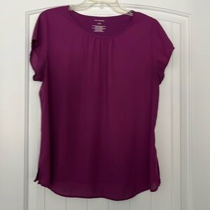 Plum colored cap sleeve top